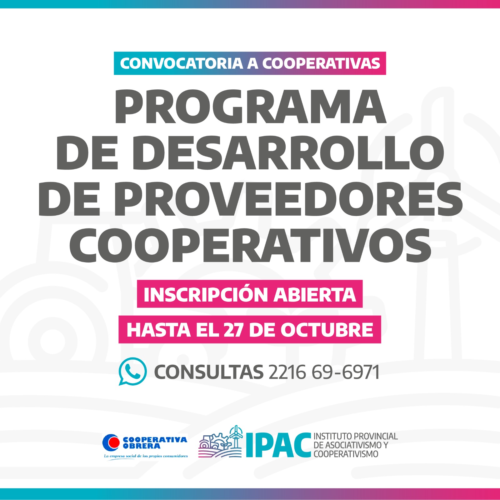 El IPAC convoca a participar del Programa de Desarrollo de Proveedores Cooperativos